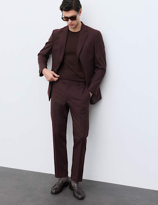 Pantalones de traje t&eacute;cnicos en mezcla de lana italiana