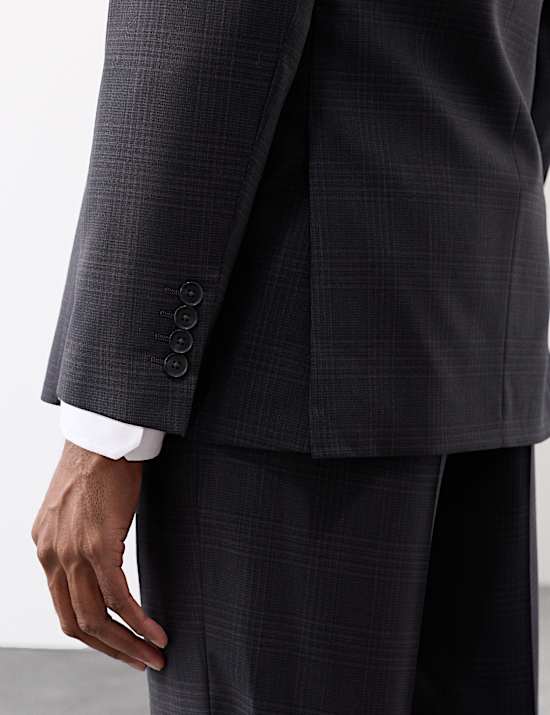 Pure Wool Double Breasted Check Jacket