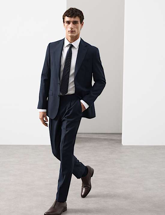 Tailored Fit Pure Wool Check Suit Jacket