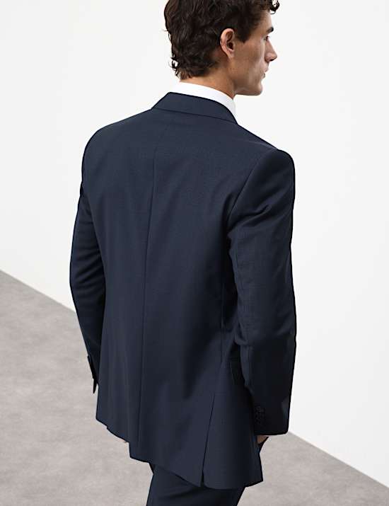 Tailored Fit Pure Wool Check Suit Jacket