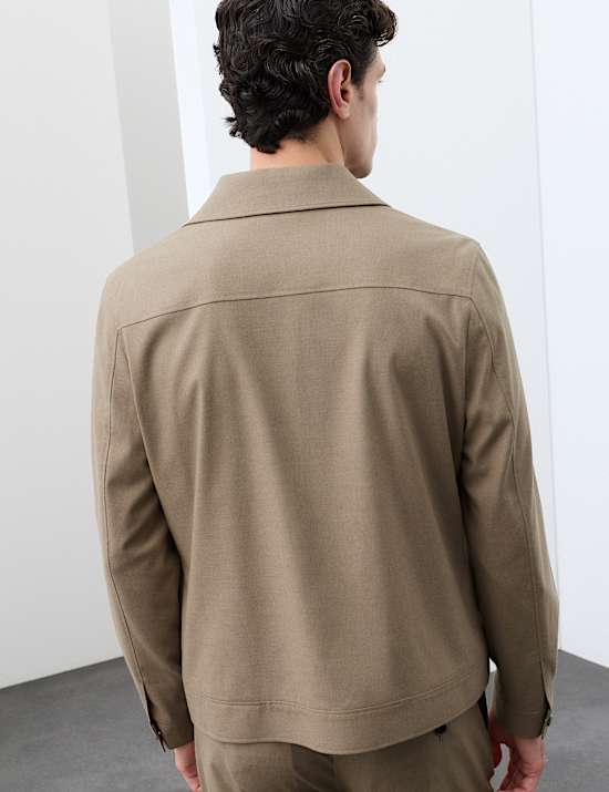 Italian Wool Blend Harrington Jacket