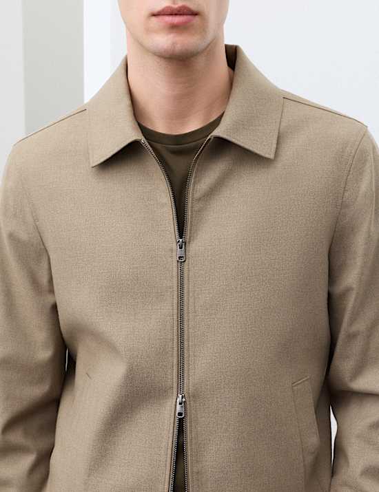 Italian Wool Blend Harrington Jacket
