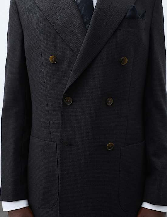 Tailored Fit Wool Blend Suit Jacket