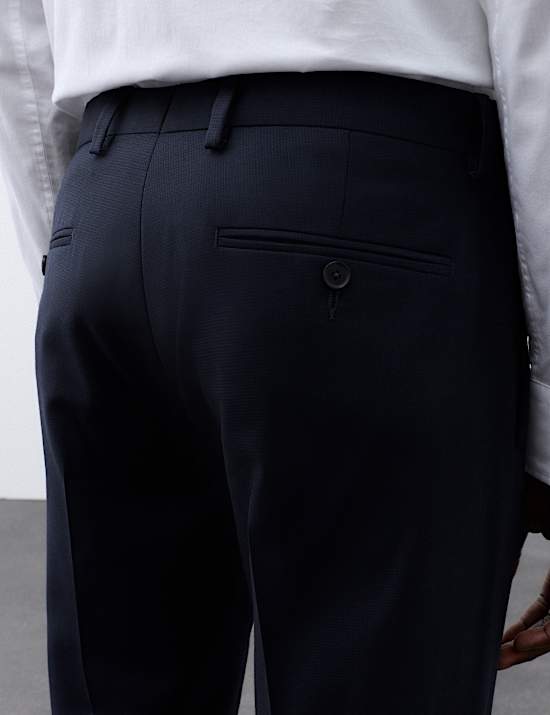 Tailored Fit Wool Blend Suit Trousers