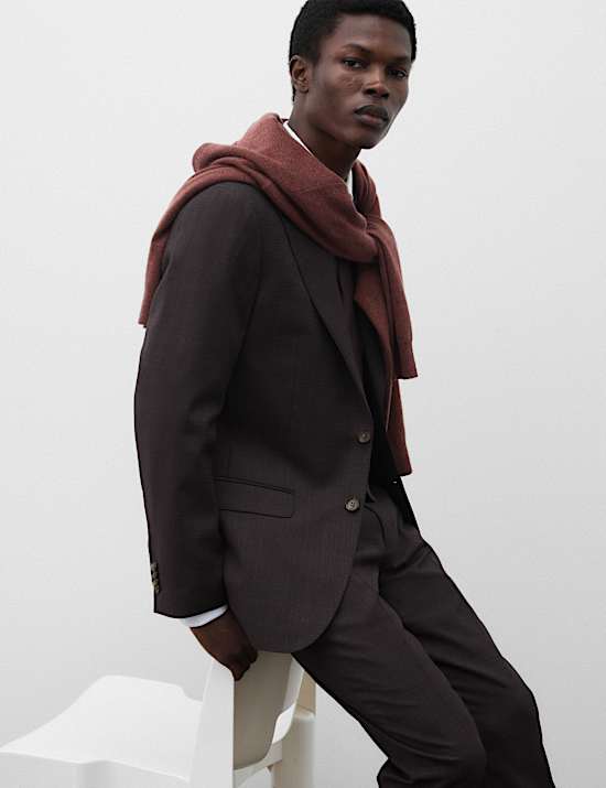 Tailored Fit Wool Blend Suit Jacket