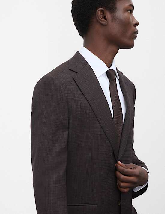 Tailored Fit Wool Blend Suit Jacket