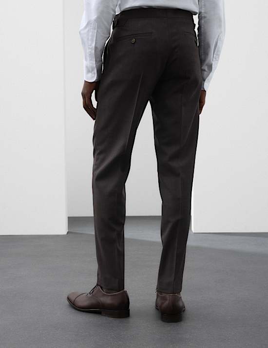 Tailored Fit Wool Blend Suit Trousers