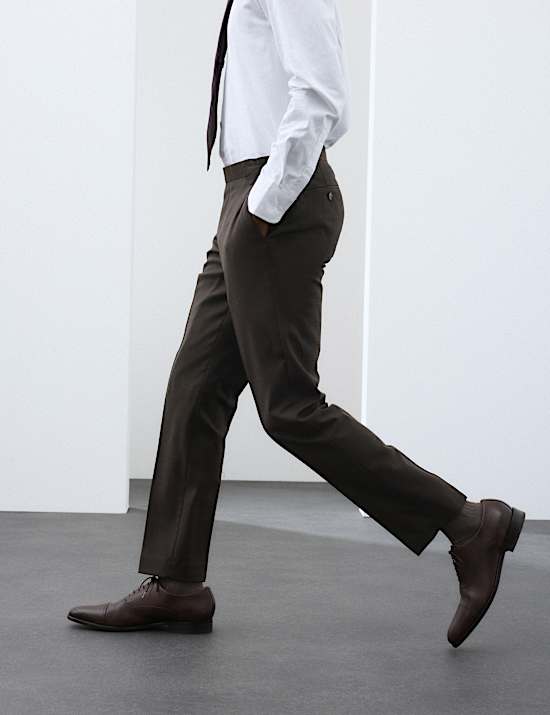 Tailored Fit Wool Blend Suit Trousers