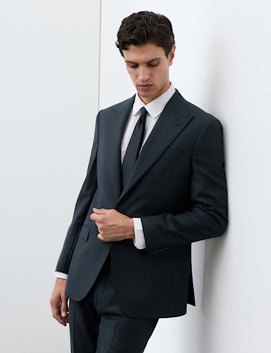 Tailored Fit Wool Rich Jacket with Mohair