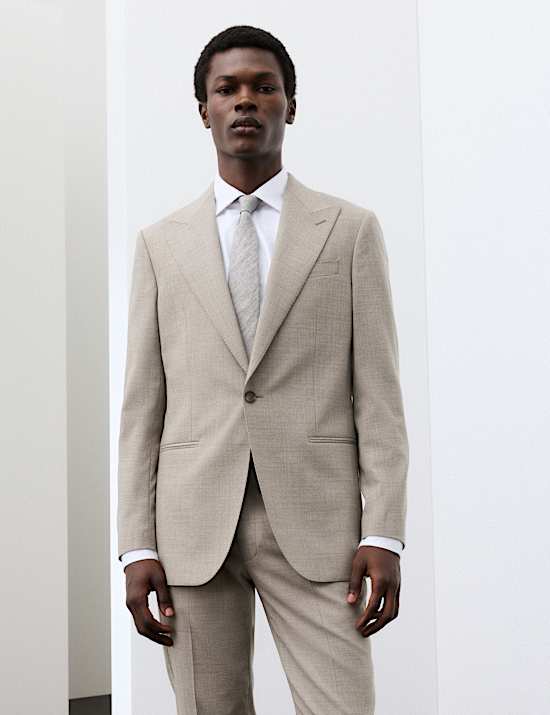 Tailored Fit Wool Blend Suit Jacket