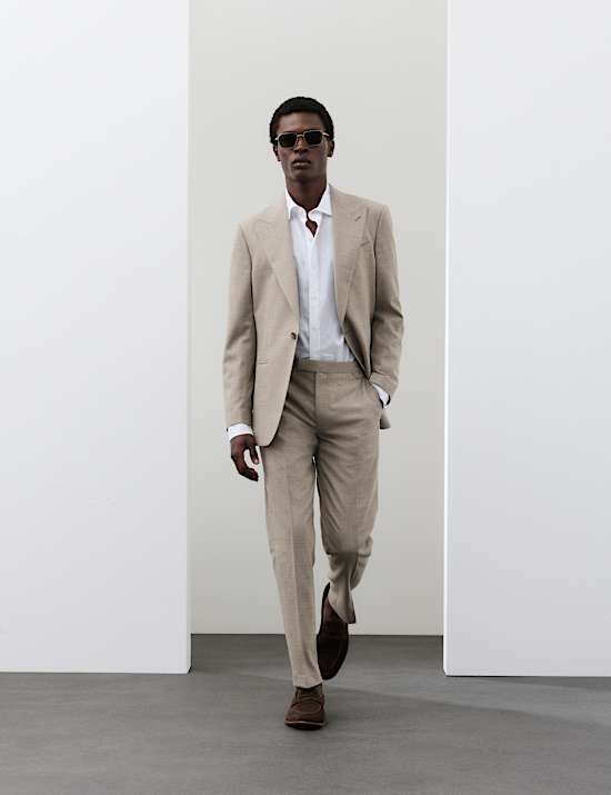 Tailored Fit Wool Blend Suit Jacket