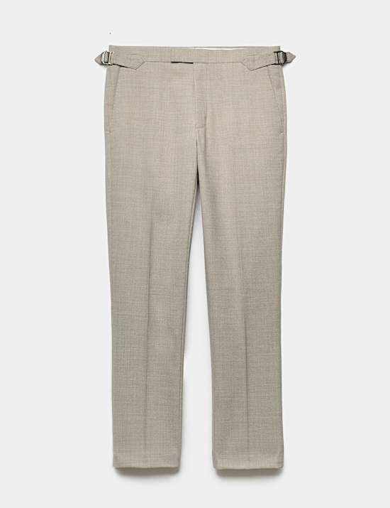 Tailored Fit Wool Blend Suit Trousers