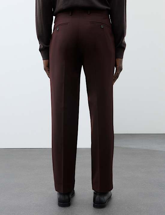 Wool Rich Textured Suit Trousers