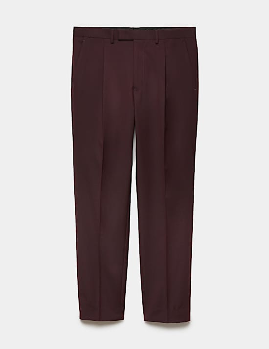 Wool Rich Textured Suit Trousers