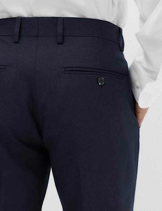 Tailored Fit Textured Suit Trousers