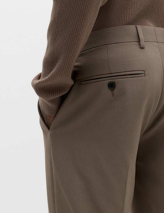Tailored Fit Textured Suit Trousers