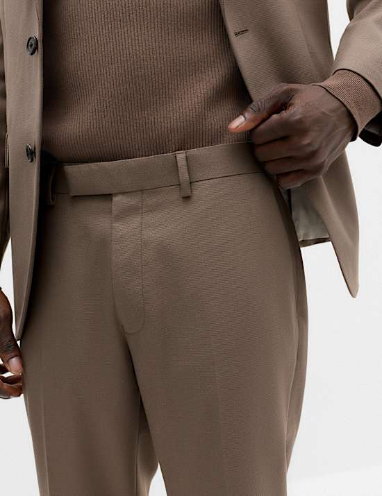 Tailored Fit Textured Suit Trousers