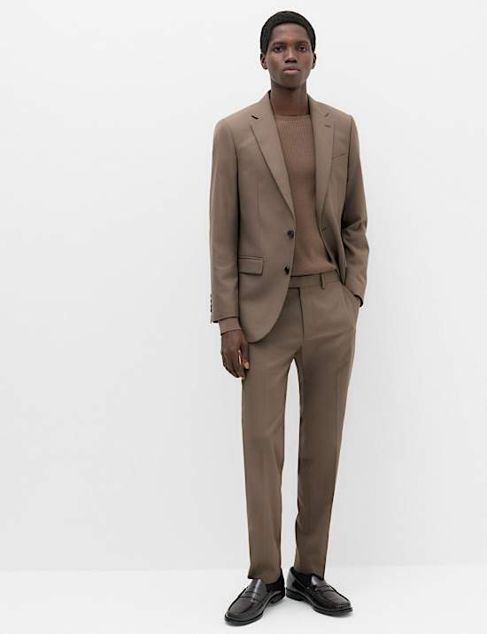 Tailored Fit Textured Suit Trousers
