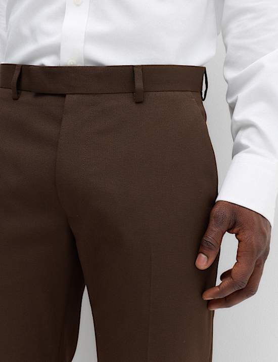 Tailored Fit Textured Suit Trousers