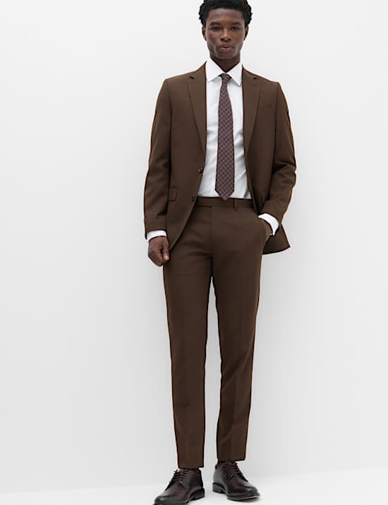 Tailored Fit Textured Suit Trousers