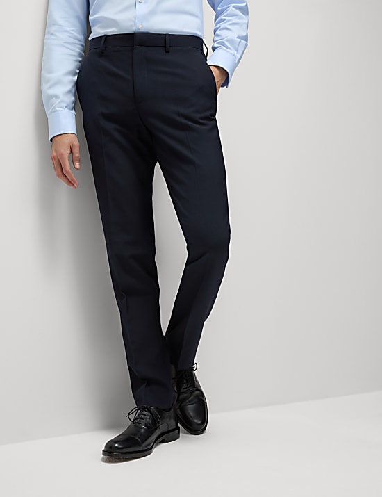 מכנסי חליפה בגזרה צרה המתאימים לכביסה במכונה