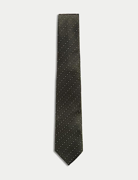 Slim Geometric Pure Silk Tie