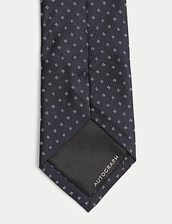 Slim Geometric Pure Silk Tie