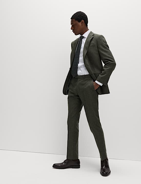 Tailored Fit Wool Rich Tweed Suit Jacket