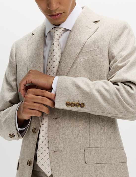 Tailored Fit Wool Rich Tweed Suit Jacket