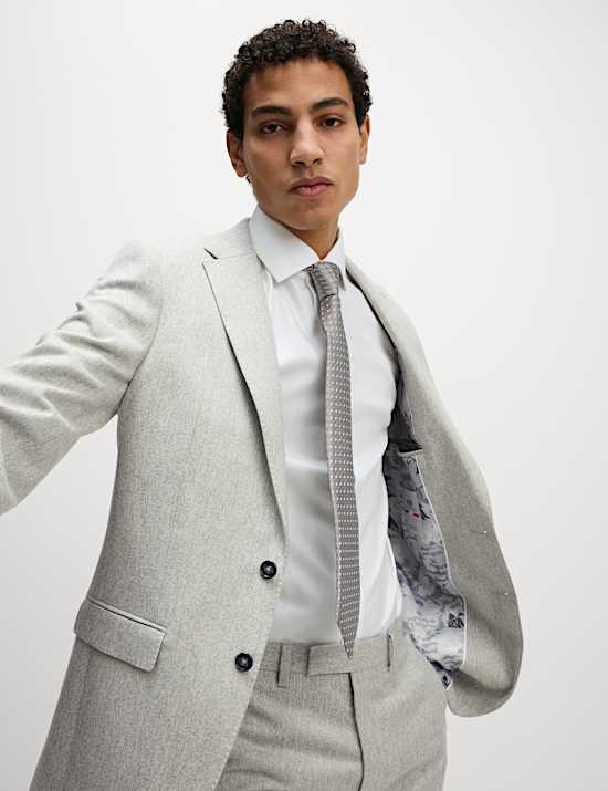 Tailored Fit Wool Rich Tweed Suit Jacket