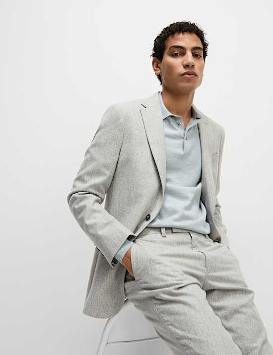 Tailored Fit Wool Rich Tweed Suit Jacket