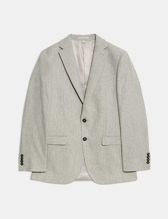 Tailored Fit Wool Rich Tweed Suit Jacket