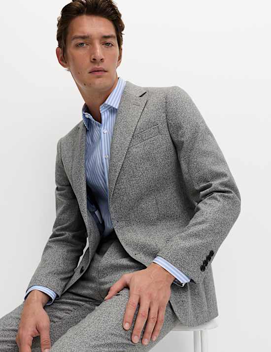 Tailored Fit Wool Rich Tweed Suit Jacket
