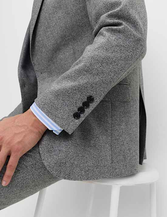 Tailored Fit Wool Rich Tweed Suit Jacket