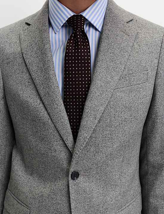 Tailored Fit Wool Rich Tweed Suit Jacket