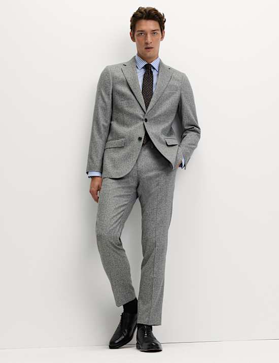 Tailored Fit Wool Rich Tweed Suit Jacket