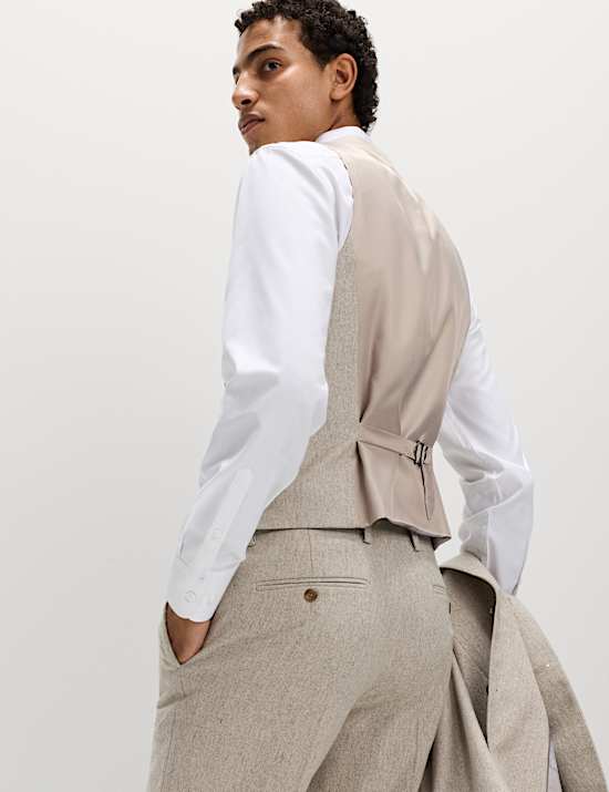 Wool Rich Tweed Double Breasted Waistcoat