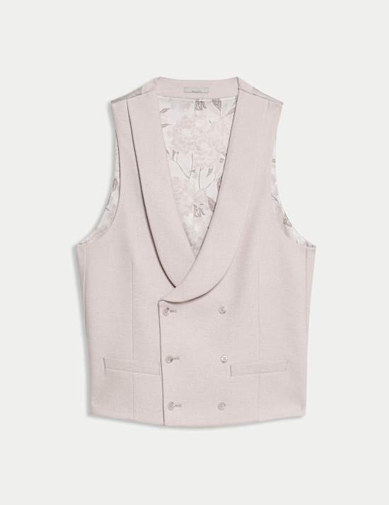 מקטורן טוויד מבד עשיר בצמר עם רכיסת כפתורים כפולה