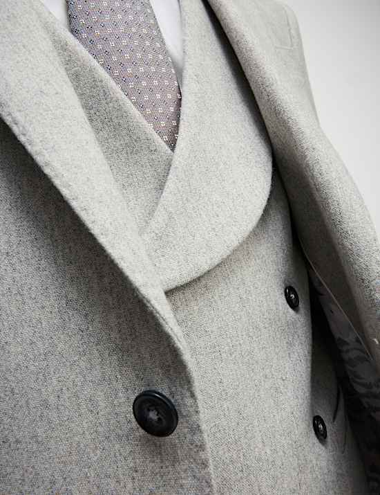 Gilet de costume crois&eacute; en tweed de laine
