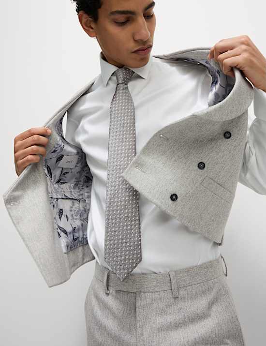 Gilet de costume crois&eacute; en tweed de laine