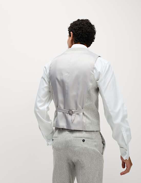 Gilet de costume crois&eacute; en tweed de laine