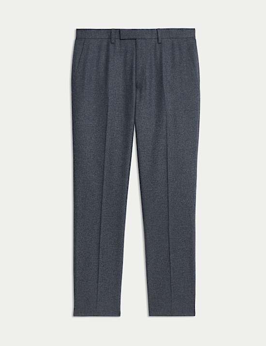 Pantalones de traje en tweed de lana de corte sastre