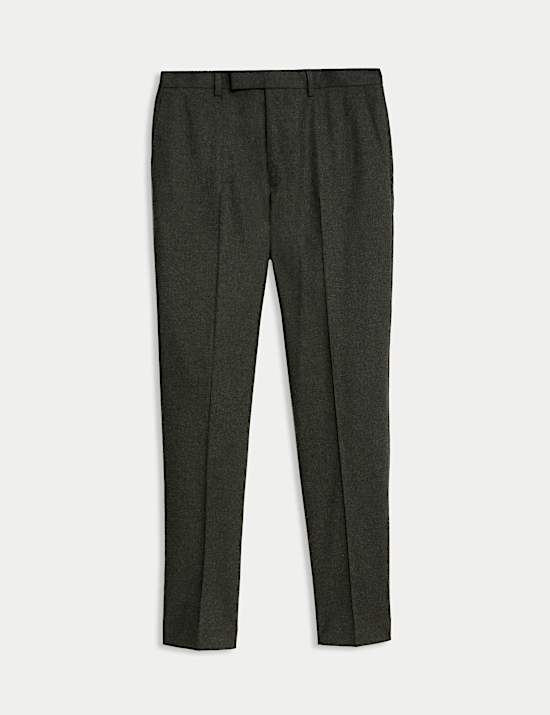 Tailored Fit Wool Rich Tweed Suit Trousers