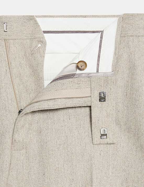 Tailored Fit Wool Rich Tweed Suit Trousers