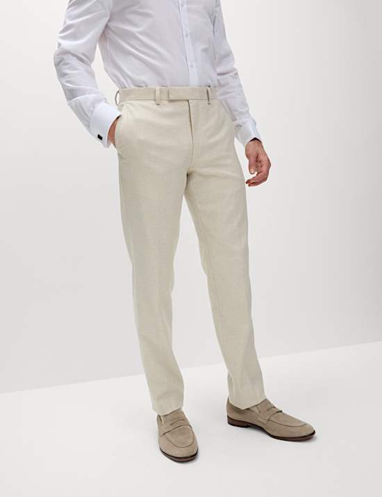 Tailored Fit Wool Rich Tweed Suit Trousers