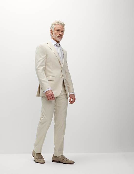 Figurbetonte Anzughose aus Tweed mit hohem Wollanteil