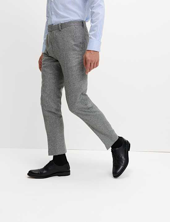 Figurbetonte Anzughose aus Tweed mit hohem Wollanteil