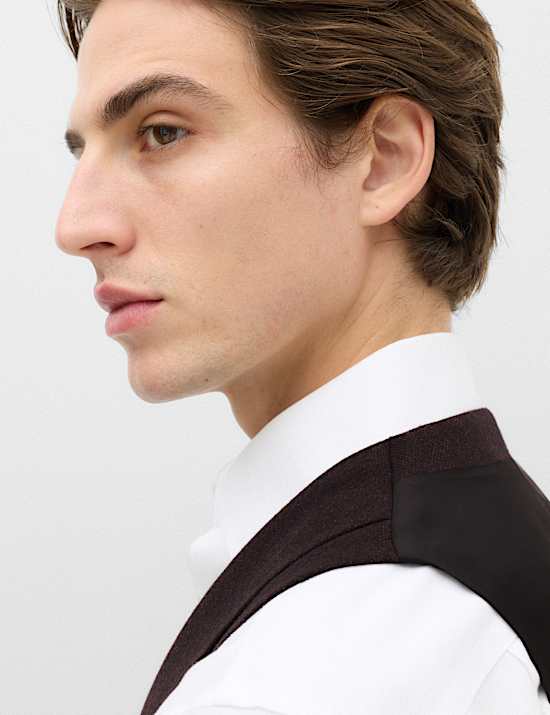 Wool Rich Check Double Breasted Waistcoat