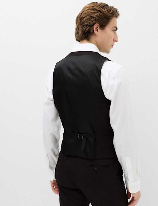 Wool Rich Check Double Breasted Waistcoat