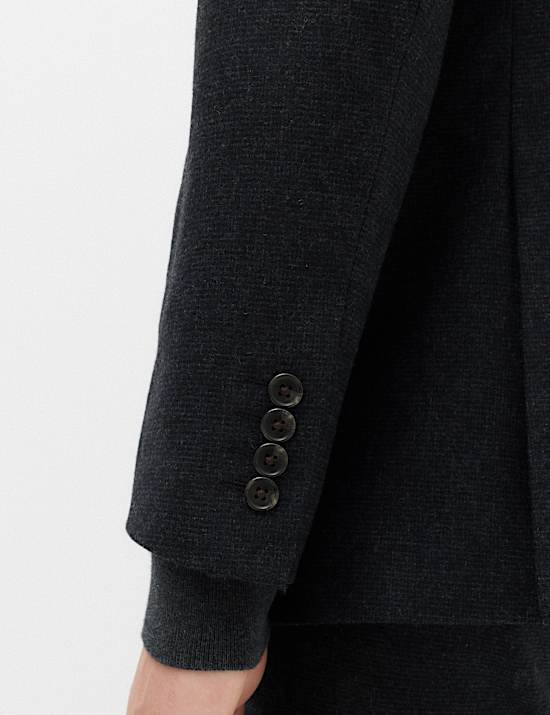 Regular Fit Wool Rich Tweed Double Breasted Jacket